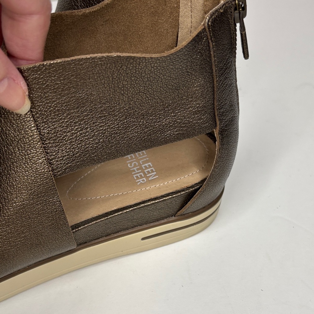 Eileen Fisher Sport Suede Sneaker Sandal in Metallic Bronze  Size 7 - Picture 7 of 9